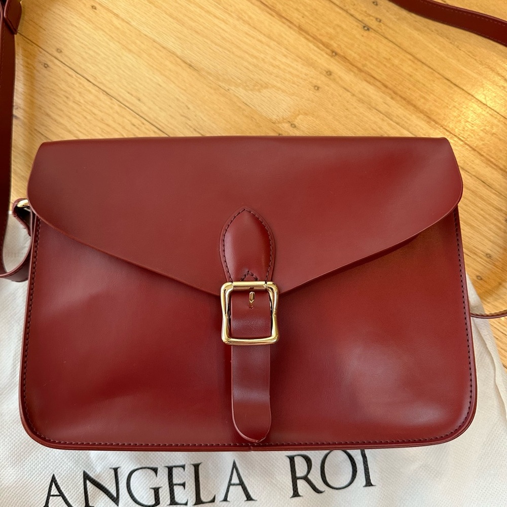 Angela Roi Burgundy Leather Satchel
